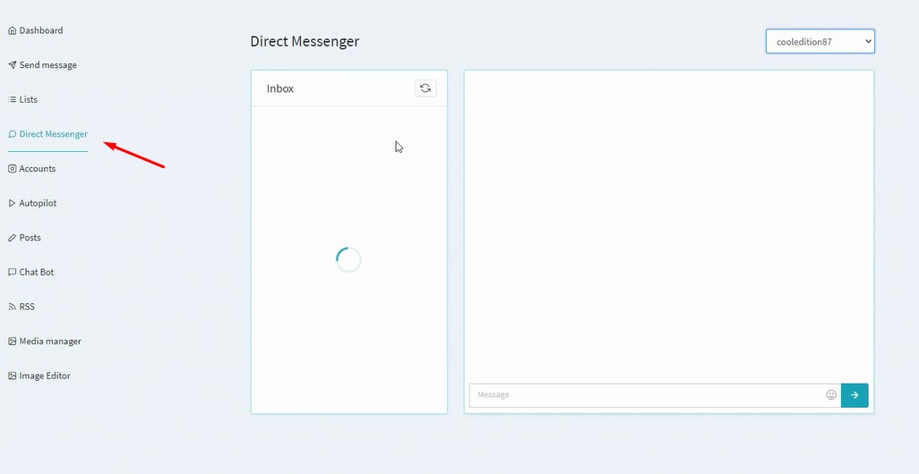 instawiz feature direct message